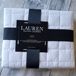 NWT - Ralph Lauren Asher White European Sham 26"x26" 100% Cotton